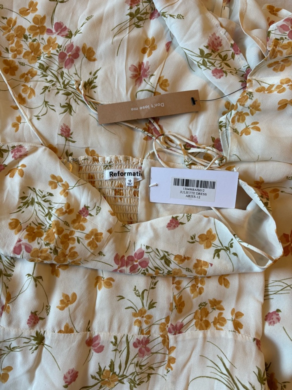 NWT Reformation Cream Floral Midi Dress - Picture 4 of 7